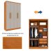 Guarda-Roupa Solteiro Amsterdam II 4 Portas 2 Gavetas Cinamomo e Off White