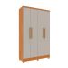 Guarda-Roupa Solteiro Amsterdam II 4 Portas 2 Gavetas Cinamomo e Off White