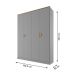 Guarda-Roupa Solteiro Asti 100% MDF 4 Portas 2 Gavetas Bege