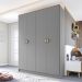 Guarda-Roupa Solteiro Asti 100% MDF 4 Portas 2 Gavetas Bege