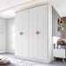 Guarda-Roupa Solteiro Asti 100% MDF 4 Portas 2 Gavetas Branco