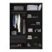 Guarda-Roupa Solteiro Asti 100% MDF 4 Portas 2 Gavetas Preto