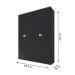 Guarda-Roupa Solteiro Asti 100% MDF 4 Portas 2 Gavetas Preto