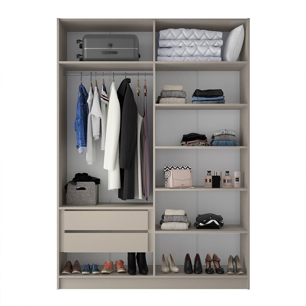 Guarda-Roupa Solteiro Asti 100% MDF 4 Portas 2 Gavetas Urbi