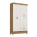 Guarda-Roupa Solteiro Astro 4 Portas 2 Gavetas Amêndola e Off White