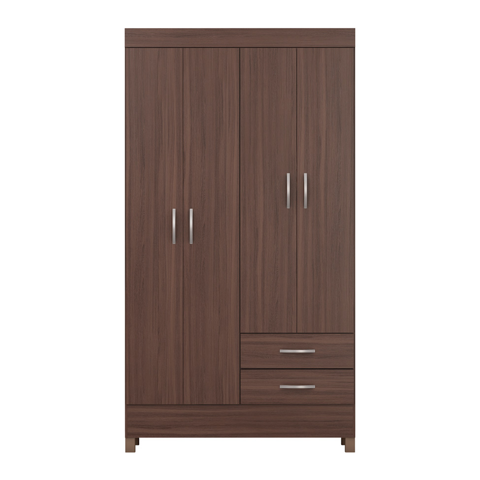 Guarda-Roupa Solteiro Astro 4 Portas 2 Gavetas Café Touch