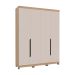 Guarda-Roupa Solteiro Barcelona 4 Portas 2 Gavetas Carvalho e Off White