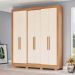 Guarda-Roupa Solteiro Briz 6 Portas 3 Gavetas Nature e Off White