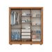 Guarda-Roupa Solteiro Briz 6 Portas 3 Gavetas Nature e Off White