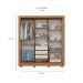 Guarda-Roupa Solteiro Briz 6 Portas 3 Gavetas Nature e Off White
