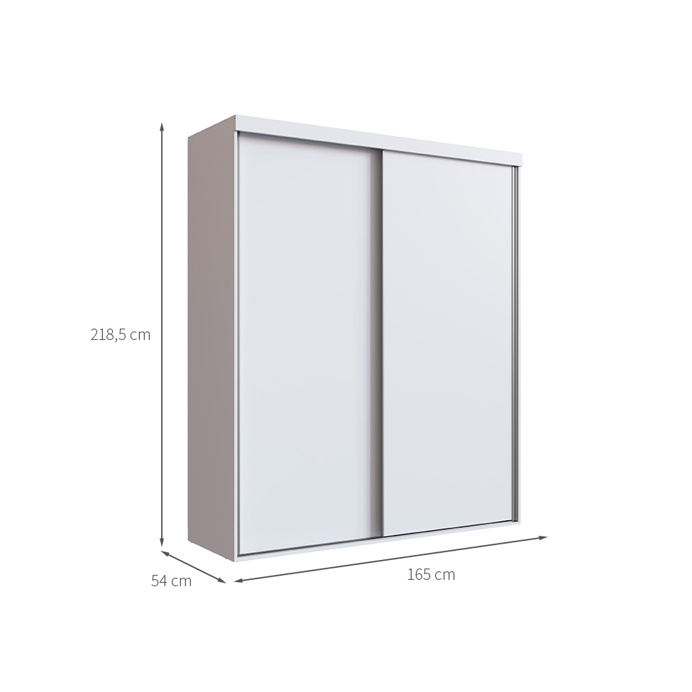 Guarda-Roupa Solteiro Ávila 2 Portas 2 Gavetas Branco