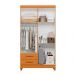 Guarda-Roupa Solteiro Âmbar 4 Portas 2 Gavetas Cinamomo