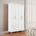 Guarda-Roupa Solteiro Canadá Plus 4 Portas 2 Gavetas Branco