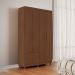 Guarda-Roupa Solteiro Canadá Plus 4 Portas 2 Gavetas Cacau