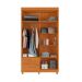 Guarda-Roupa Solteiro Canadá Plus 4 Portas 2 Gavetas Cinamomo e Off White