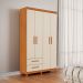 Guarda-Roupa Solteiro Canadá Plus 4 Portas 2 Gavetas Cinamomo e Off White