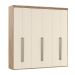 Guarda-Roupa Solteiro Casal 6 Portas 6 Gavetas Carvalho e Off White 207 cm