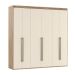 Guarda-Roupa Solteiro Casal 6 Portas 6 Gavetas Carvalho e Off White 267 cm