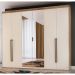 Guarda-Roupa Solteiro Casal com Espelho 6 Portas 6 Gavetas Carvalho e Off White 207 cm