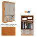 Guarda-Roupa Solteiro Chicago 2 PT 6 GV Cinamomo e Off White