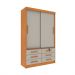 Guarda-Roupa Solteiro Chicago 2 PT 6 GV Cinamomo e Off White