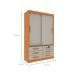 Guarda-Roupa Solteiro Chicago 2 PT 6 GV Cinamomo e Off White
