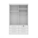 Guarda-Roupa Solteiro Chicago I 2 Portas 6 Gavetas Neve