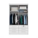 Guarda-Roupa Solteiro Chicago I 2 Portas 6 Gavetas Neve