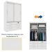 Guarda-Roupa Solteiro Chicago I 2 Portas 6 Gavetas Neve