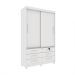 Guarda-Roupa Solteiro Chicago II 2 Portas 6 Gavetas Neve