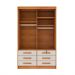 Guarda-Roupa Solteiro Chicago com Pés 2 Portas 6 Gavetas Cinamomo e Off White