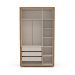 Guarda-Roupa Solteiro Coimbra Flex 3 Portas 3 Gavetas Freijó e Off white