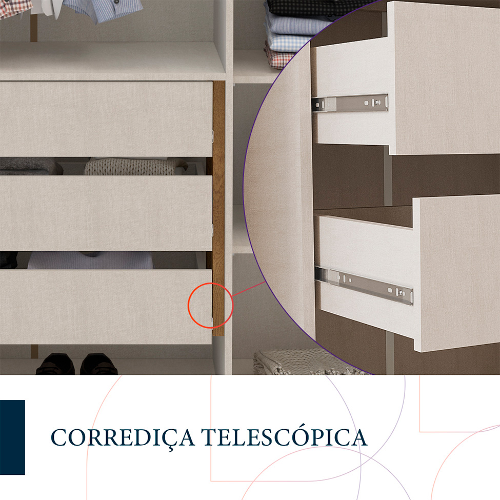 Guarda-Roupa Solteiro Coimbra Flex 3 Portas 3 Gavetas Freijó e Off white
