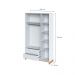 Guarda-Roupa Solteiro Cubo 3 Portas 2 Gavetas Branco e Platano