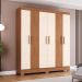 Guarda-Roupa Solteiro Dapnhe 4 Portas 4 Gavetas Off White e Nature