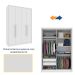 Guarda-Roupa Solteiro Dinamarca 4 PT 2 GV Neve