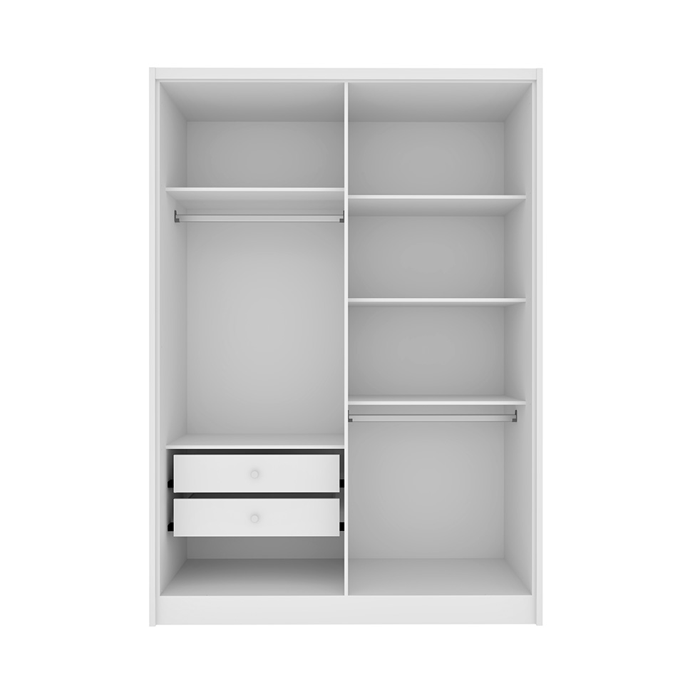 Guarda-Roupa Solteiro Dinamarca 4 PT 2 GV Neve
