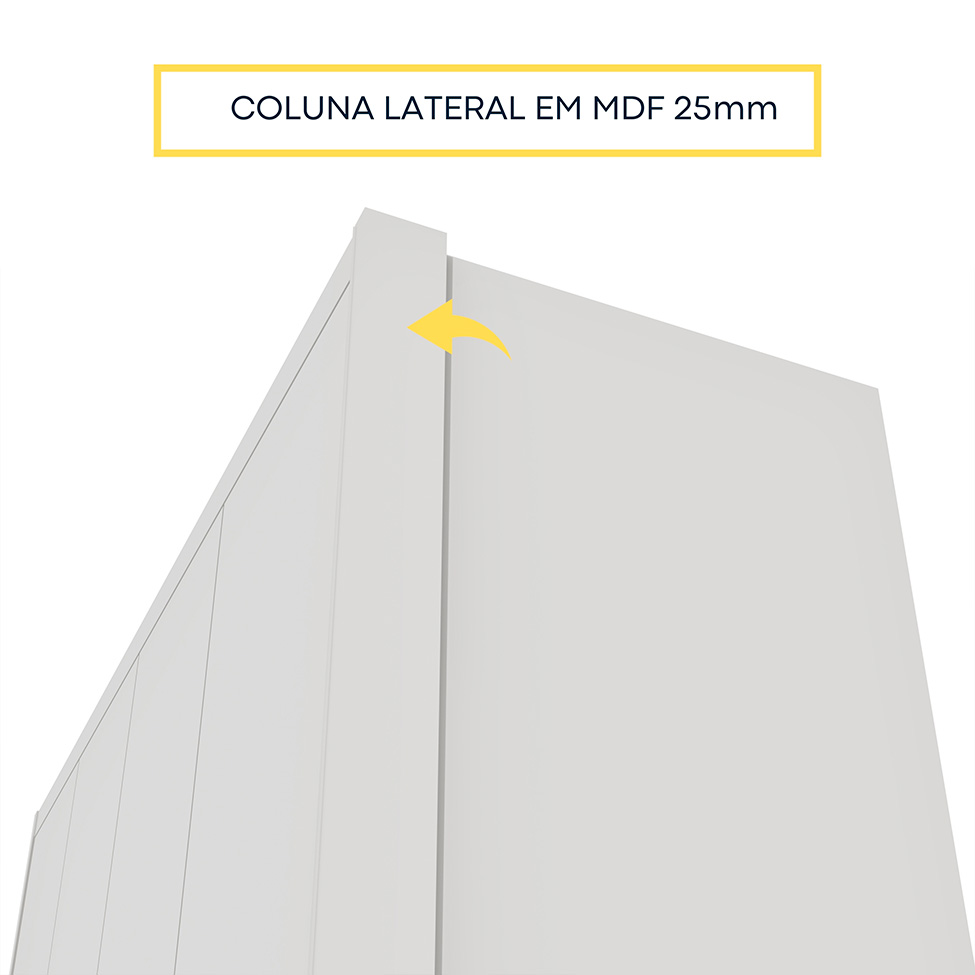 Guarda-Roupa Solteiro Dinamarca 4 PT 2 GV Neve