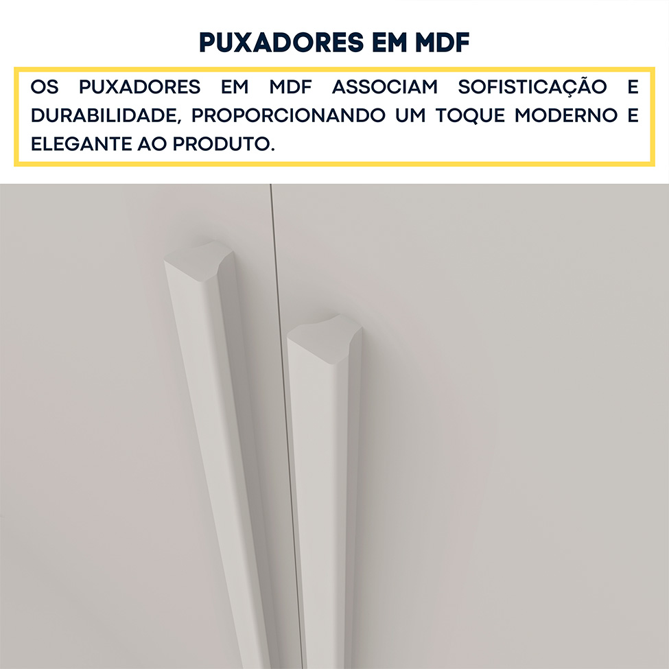 Guarda-Roupa Solteiro Dinamarca 4 PT 2 GV Neve