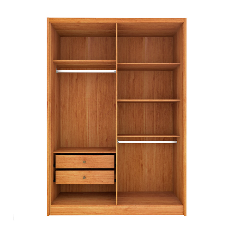 Guarda-Roupa Solteiro Dinamarca 4 Portas 2 Gavetas Cinamomo