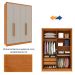 Guarda-Roupa Solteiro Dinamarca 4 Portas 2 Gavetas Cinamomo e Off White