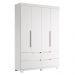 Guarda-Roupa Solteiro Doble 4 Portas 4 Gavetas Branco