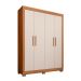 Guarda-Roupa Solteiro Eden 4 Portas 2 Gavetas Freijó e Off White