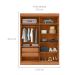 Guarda-Roupa Solteiro Eden 4 Portas 2 Gavetas Lamina Mel e Cacao