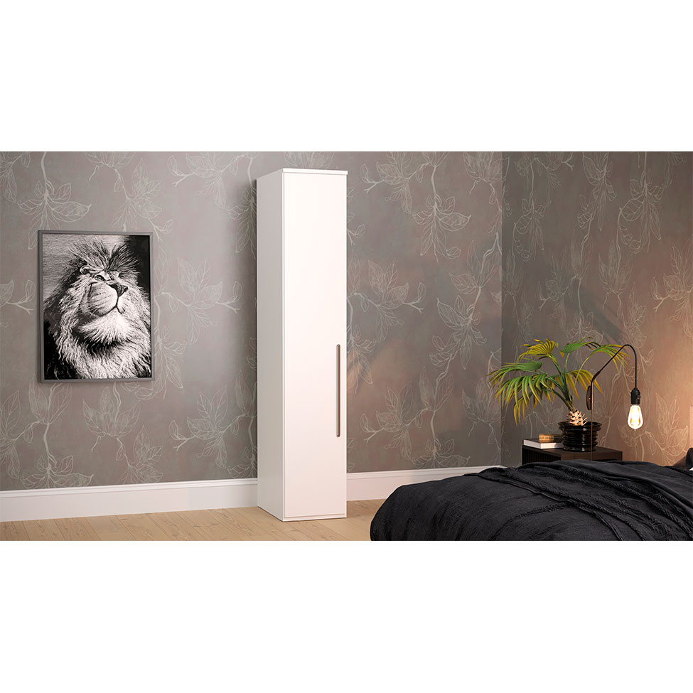 Guarda-Roupa Solteiro Elite 1 Porta 3 Gavetas Branco