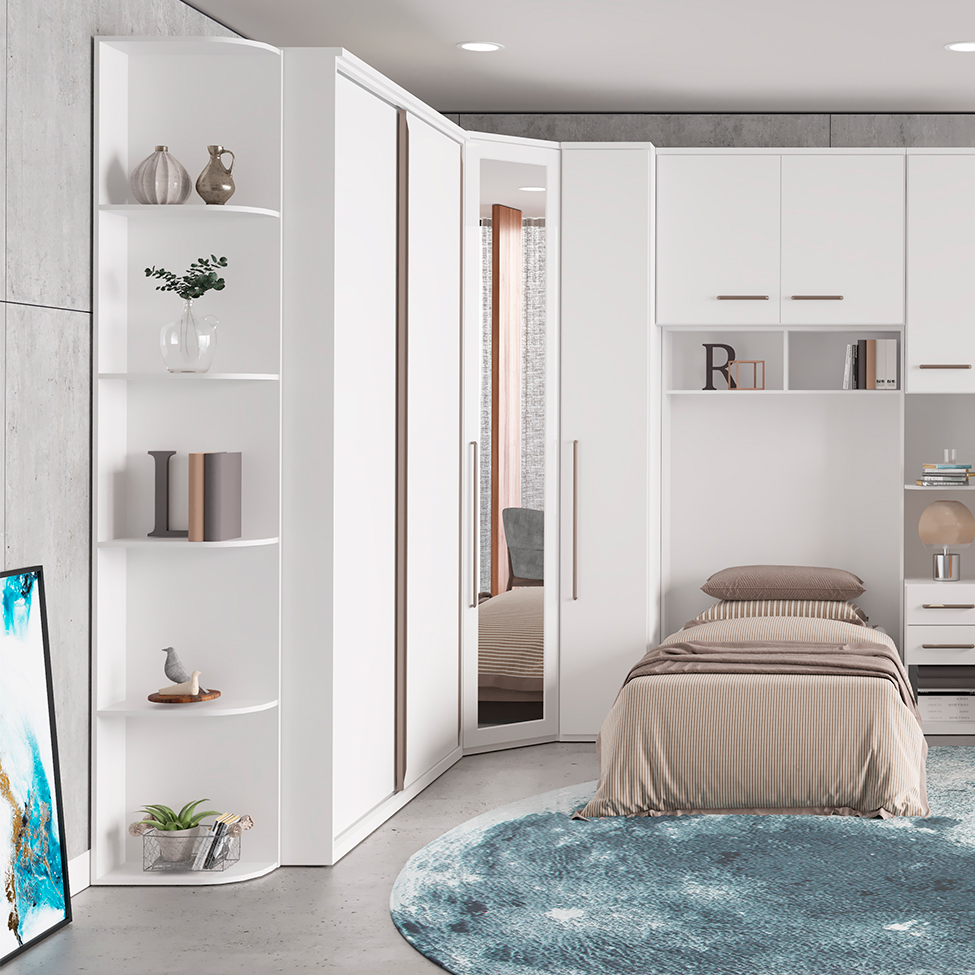 Guarda-Roupa Solteiro EliteI 2 PT 3 GV Branco