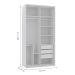 Guarda-Roupa Solteiro EliteI 2 PT 3 GV Branco