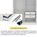 Guarda-Roupa Solteiro Firenze 2 Portas 2 Gavetas Neve