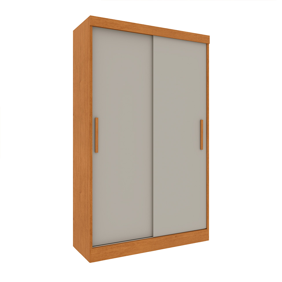 Guarda-Roupa Solteiro Firenze Flex 2 Portas 2 Gavetas Cinamomo e Off White