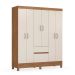 Guarda-Roupa Solteiro Flash 6 Portas 2 Gavetas Amêndola e Off White